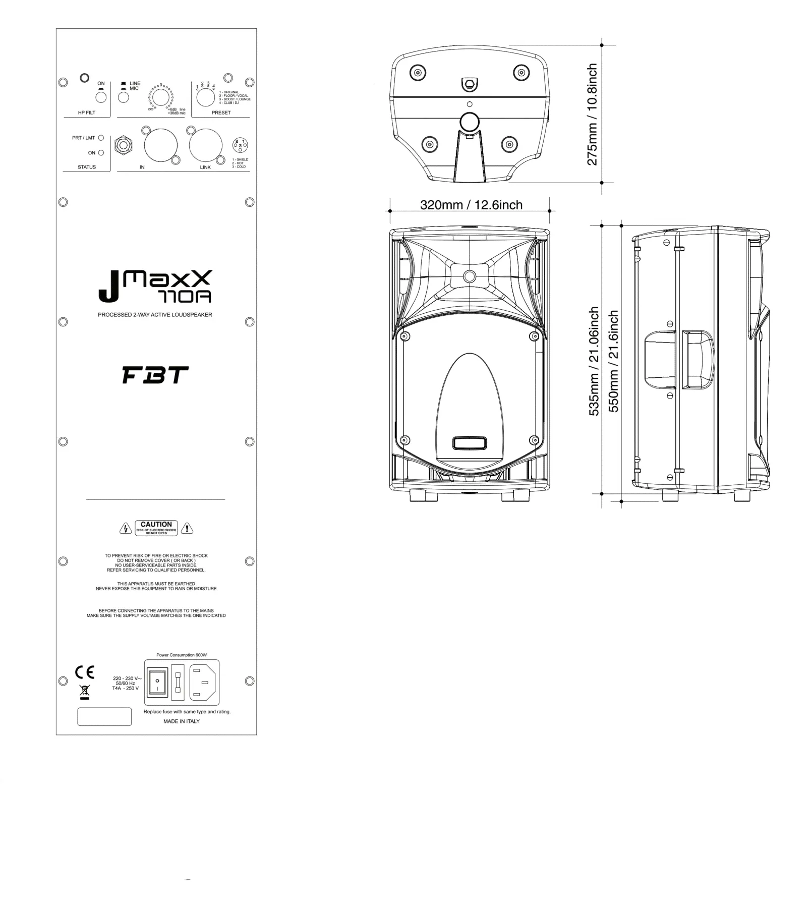 FBT JMAXX 110A двухполосная активная акустическая система-1