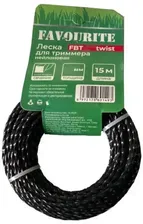 Леска для триммера нейлоновая витой квадрат FAVOURITE FBT 3.0twist 3,0мм, 15м